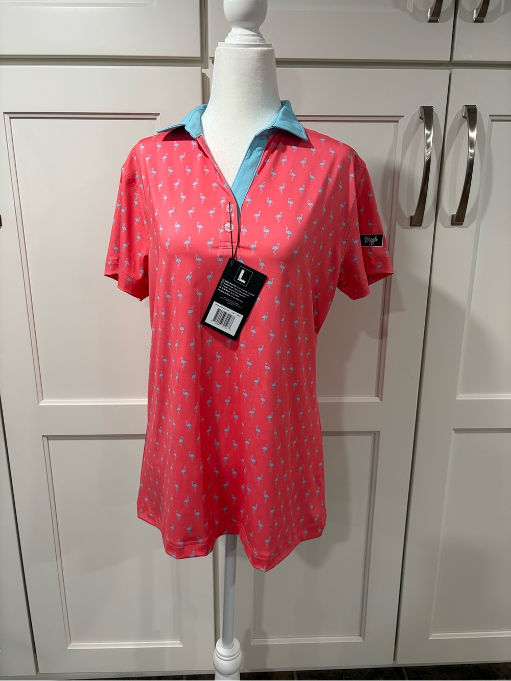 Waggle Women’s Many Mingos Golf Shirt